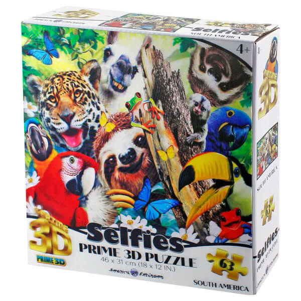 Prime 3D 63 Parça 3D Puzzle: Güney Amerika Hayvanları Selfie