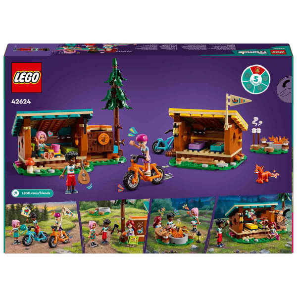 LEGO Friends Macera Kampı Şirin Kulübeler 42624 - 7 Yaş ve Üzeri Çocuklar için Tilki Figürü İçeren Yaratıcı Oyuncak Yapım Seti (437 Parça)