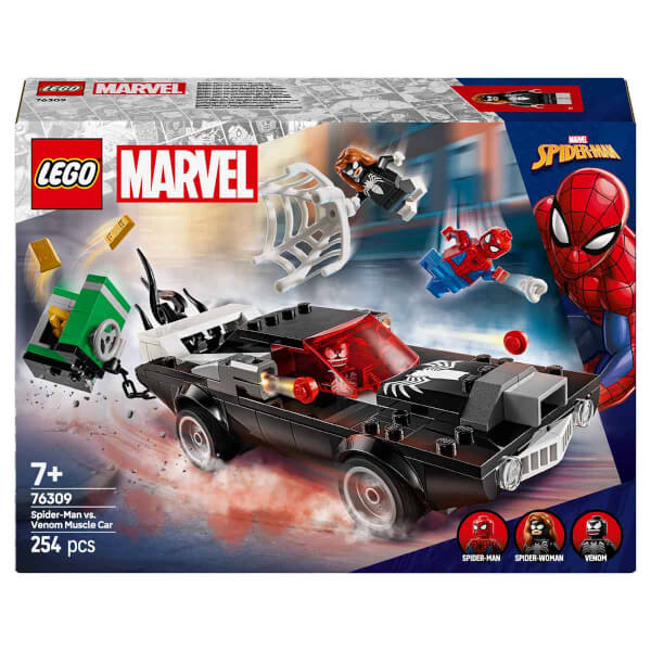 LEGO Marvel Örümcek Adam, Venom Arabasına Karşı 76309 - 7 Yaş ve Üzeri Çocuklar için İnşa Edilebilen Araç ve Minifigür İçeren Yaratıcı Oyuncak Yapım Seti (254 Parça)