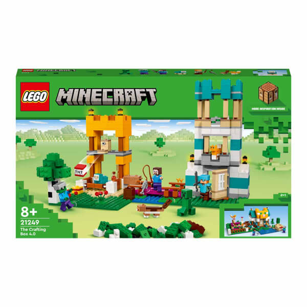  LEGO Minecraft Çalışma Kutusu 4.0 21249 - 8 Yaş ve Üzeri Macera Oyunları Seven Çocuklar için Kale İçeren Özel Yapım Yaratıcı Oyuncak Yapım Seti (605 Parça)