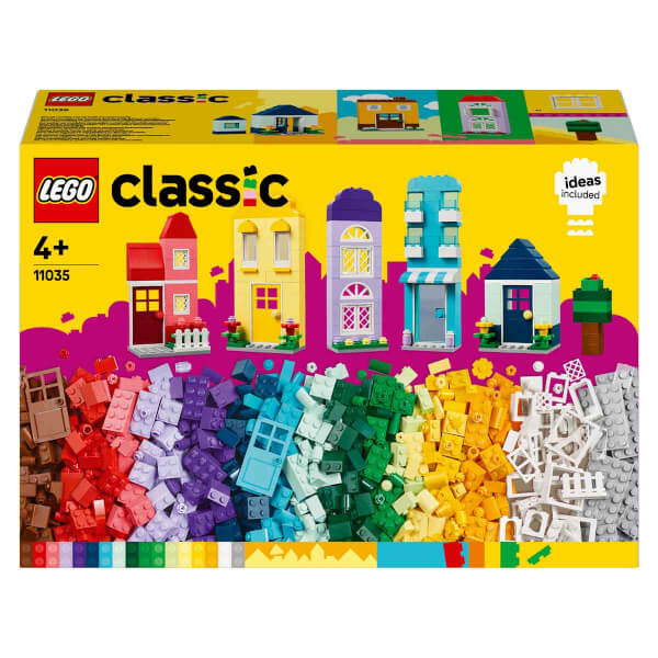 LEGO® Classic Yaratıcı Evler 11035 - 4 Yaş ve Üzeri Çocuklar için 6 Adet Ev Figürü İçeren Yaratıcı Oyuncak Yapım Seti (850 Parça)