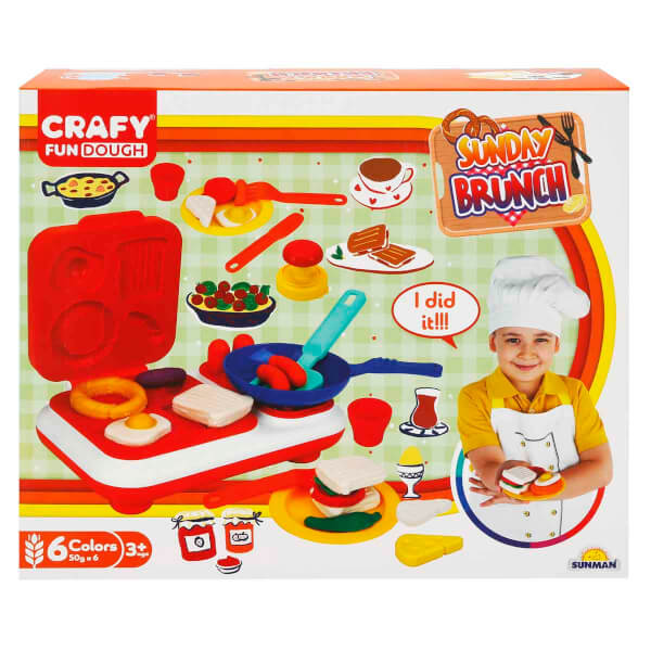 Crafy Pazar Kahvaltısı Oyun Hamuru Seti 300 g 23 Parça
