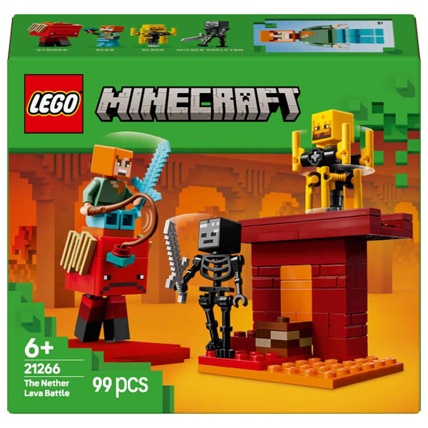 LEGO Minecraft Nether Lav Savaşı 21266 - 6 Yaş ve Üzeri Macera Oyunları Seven Çocuklar için Yaratıcı Oyuncak Yapım Seti (99 Parça)