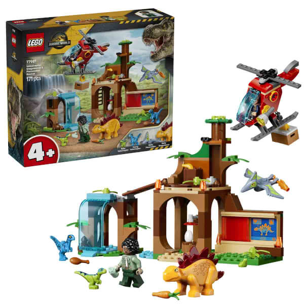 LEGO Jurassic World Velociraptor, Stegosaurus ve Pteranodon Kurtarma 77981 - 4 Yaş ve Üzeri Çocuklar için Yaratıcı Oyuncak Yapım Seti (171 Parça)