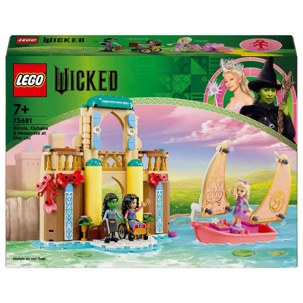 LEGO Wicked Glinda, Elphaba ve Nessarose, Shiz Üniversitesi’nde 75681 - 7 Yaş ve Üzeri Çocuklar için Oyuncak Tekne İçeren Bebek Evi Oyun Seti (304 Parça)