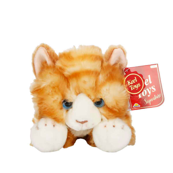 Yatan Sarı Kedi Peluş 32 cm