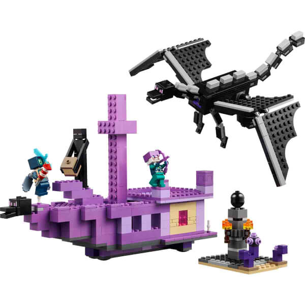 LEGO Minecraft Ender Ejderhası ve End Gemisi 21264 - 8 Yaş ve Üzeri Macera Oyunları Seven Çocuklar İçin Minecraft Video Oyununa Dayalı Yaratıcı Oyuncak Yapım Seti (657 Parça)