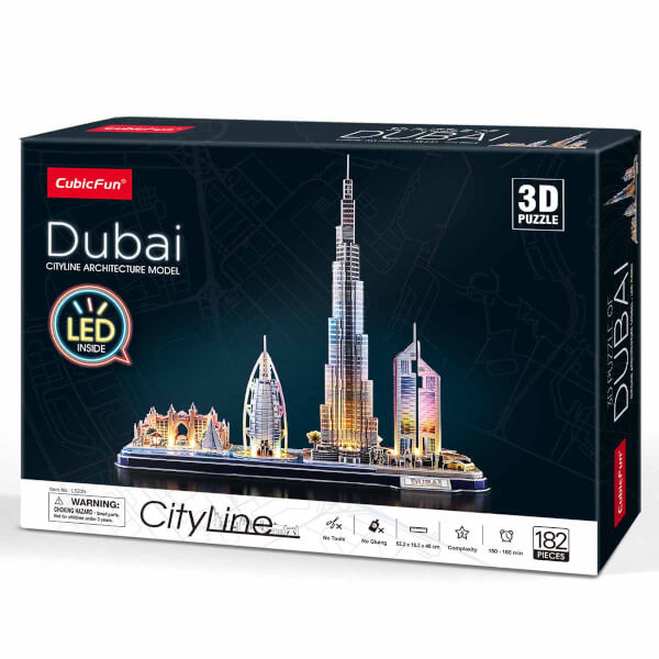 182 Parça 3D Puzzle: Dubai Led Işıklı