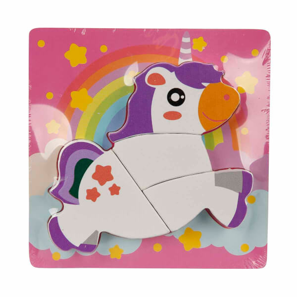 Woody Ahşap 4 Parça Puzzle: Unicorn