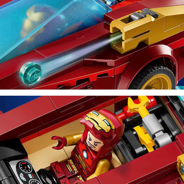 LEGO Marvel Iron Man Arabası ile Black Panther, Red Hulk’a Karşı 76310 - 7 Yaş ve Üzeri Süper Kahraman Seven Çocuklar için Minifigür İçeren Yaratıcı Oyuncak Yapım Seti (295 Parça)