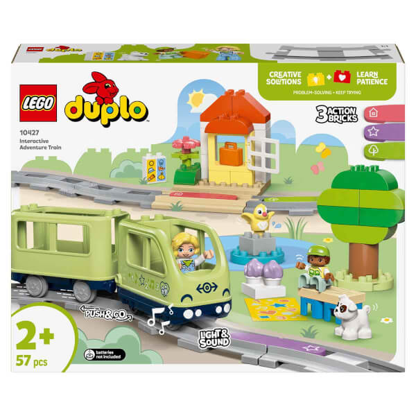 LEGO DUPLO Kasabası İnteraktif Macera Treni 10427 - Okul Öncesi Yaştaki Çocuklar için Eğitici Oyuncak Yapım Seti (57 Parça)