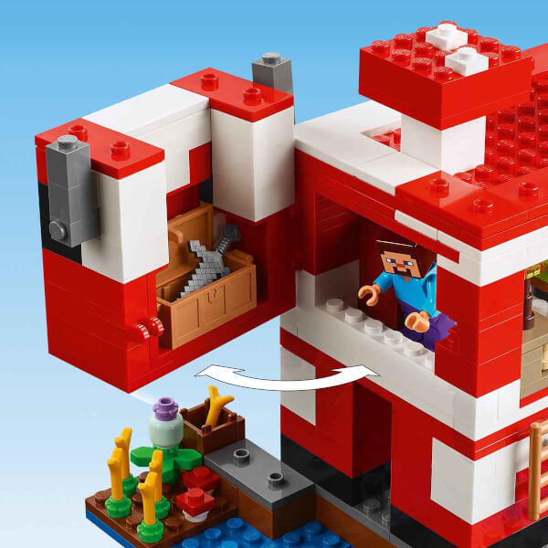 LEGO Minecraft Mooshroom Evi 21270 - 8 Yaş ve Üzeri Macera Oyunları Seven Çocuklar için Mantar Tarlaları İçeren Yaratıcı Oyuncak Yapım Seti (500 Parça)