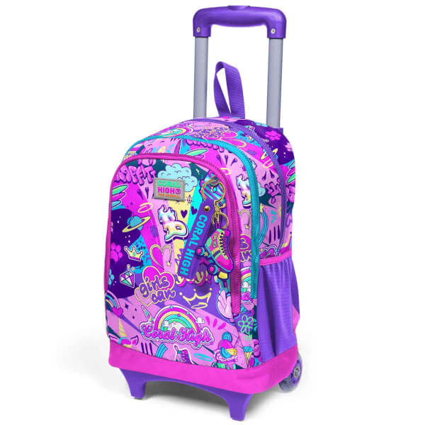 Coral High Graffiti Işıklı Tekerlekli Çekçekli Okul Çantası 23960