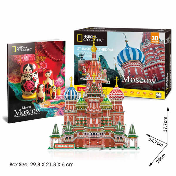 222 Parça 3D Puzzle: National Geographic St. Basil’s Cathedral 