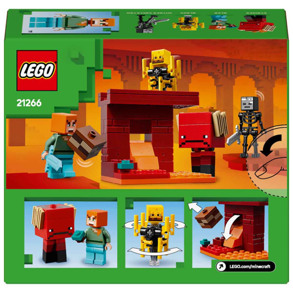 LEGO Minecraft Nether Lav Savaşı 21266 - 6 Yaş ve Üzeri Macera Oyunları Seven Çocuklar için Yaratıcı Oyuncak Yapım Seti (99 Parça)