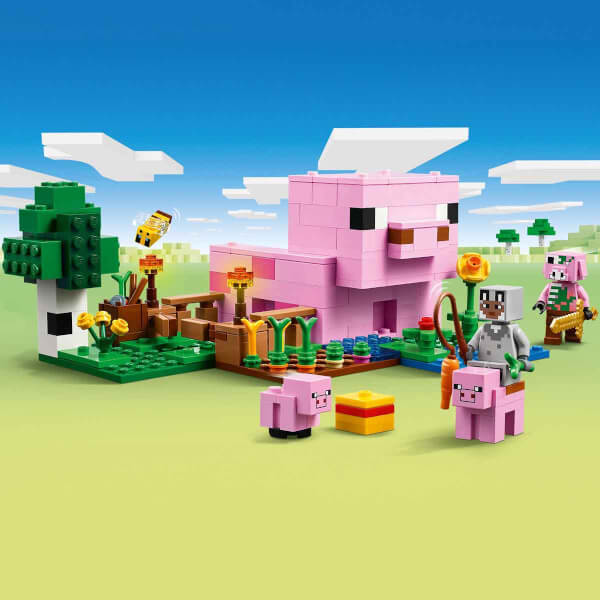 LEGO Minecraft Yavru Domuz Evi 21268 - 7 Yaş ve Üzeri Macera Oyunları Seven Çocuklar için Yaratıcı Oyuncak Yapım Seti (238 Parça)