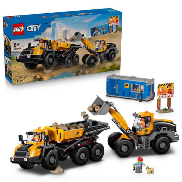 LEGO City Damperli Kamyon ve Ön Yükleyici 60494 - 8 Yaş ve Üzeri Çocuklar için 3 Minifigür İçeren Oyuncak Yapım Seti (1132 Parça)