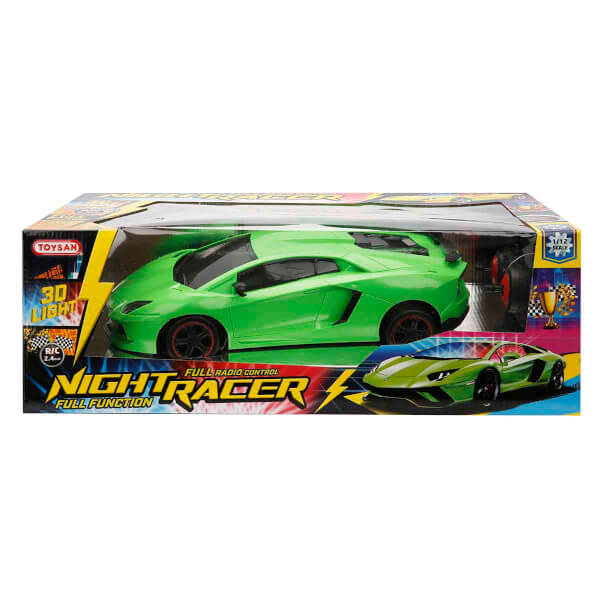 1:12 Night Racer 3D Işıklı Uzaktan Kumandalı USB Şarjlı Araba 35 cm