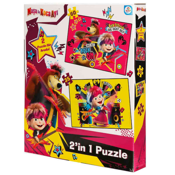 2in1 60 + 35 Parça Puzzle: Maşa ile Koca Ayı