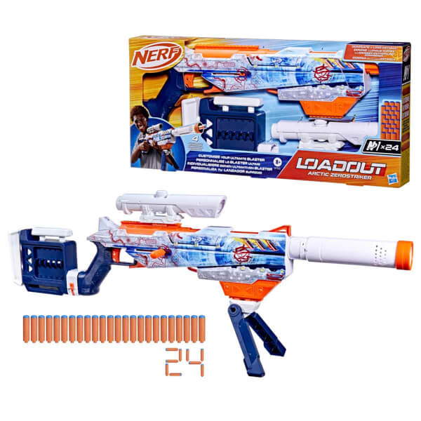 Nerf Loadout Arctic Zerostriker 24 Mermili Sünger Dart Atan Silah 55 cm