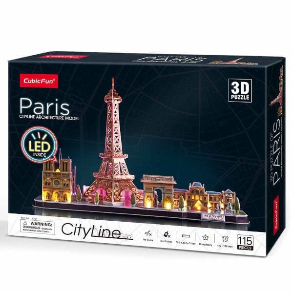 115 Parça 3D Puzzle: Paris Led Işıklı