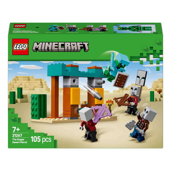 LEGO Minecraft Serseri Köylü Çöl Devriyesi 21267 - 7 Yaş ve Üzeri Macera Oyunları Seven Çocuklar için Minecraft Karakolu Yaratıcı Oyuncak Yapım Seti (105 Parça)