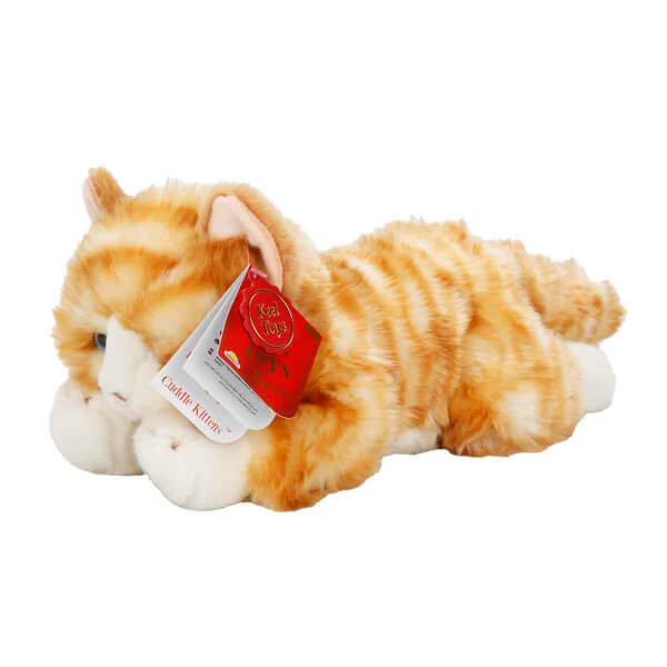 Yatan Sarı Kedi Peluş 32 cm