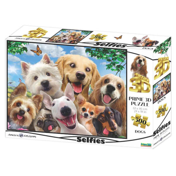 500 Parça 3D Puzzle: Sevimli Köpekler Selfie