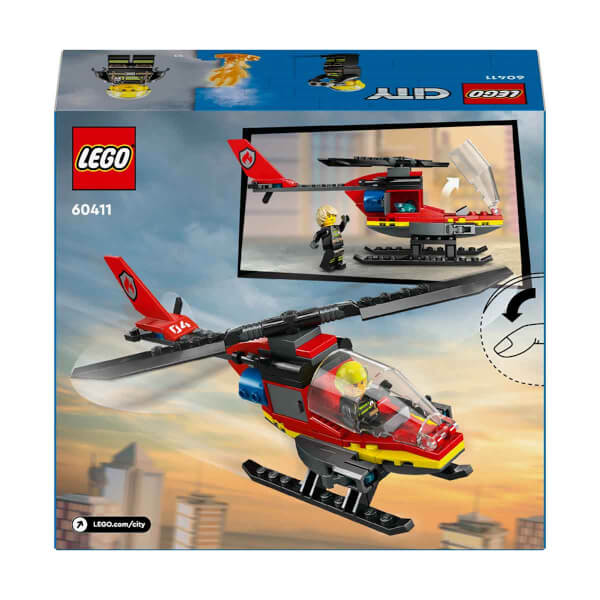 LEGO City İtfaiye Kurtarma Helikopteri 60411 - 5 Yaş ve Üzeri Çocuklar için Pilot Minifigürü İçeren Yaratıcı Oyuncak Yapım Seti (85 Parça)