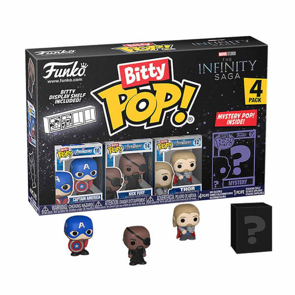 Funko Bitty Pop: Marvel The Infinity Saga Captain America 4 lü Sürpriz Figür Seti 