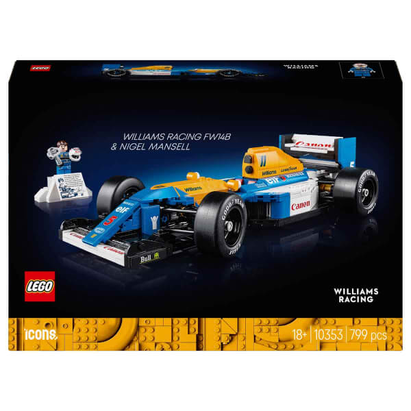 LEGO Icons Williams Racing FW14B ve Nigel Mansell 10353 - Yetişkinler için Koleksiyonluk Yaratıcı Model Yapım Seti (799 Parça)