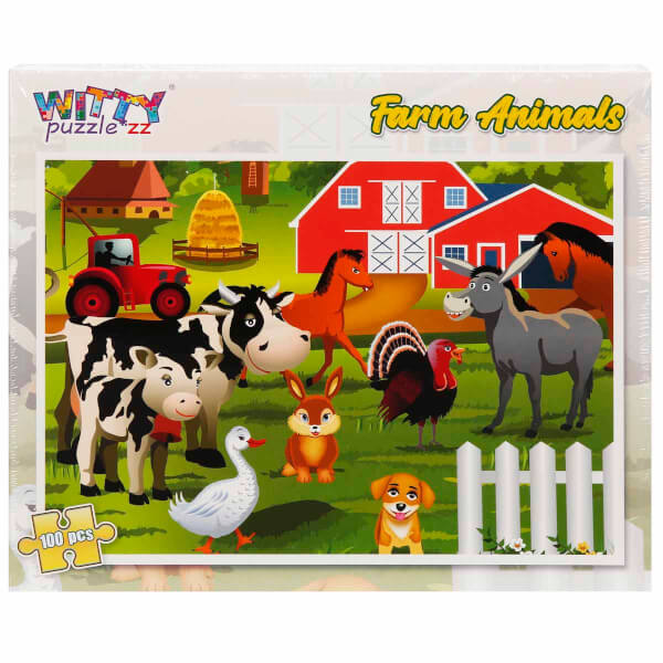 100 Parça Puzzle: Çiftlik Hayvanları