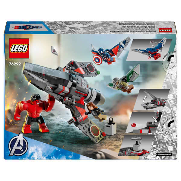 LEGO Marvel Kaptan Amerika ile Red Hulk Savaşı 76292 - 7 Yaş ve Üzeri Süper Kahraman Seven Çocuklar için İnşa Edilebilen Süper Kahraman Jeti İçeren Yaratıcı Oyuncak Yapım Seti (223 Parça)