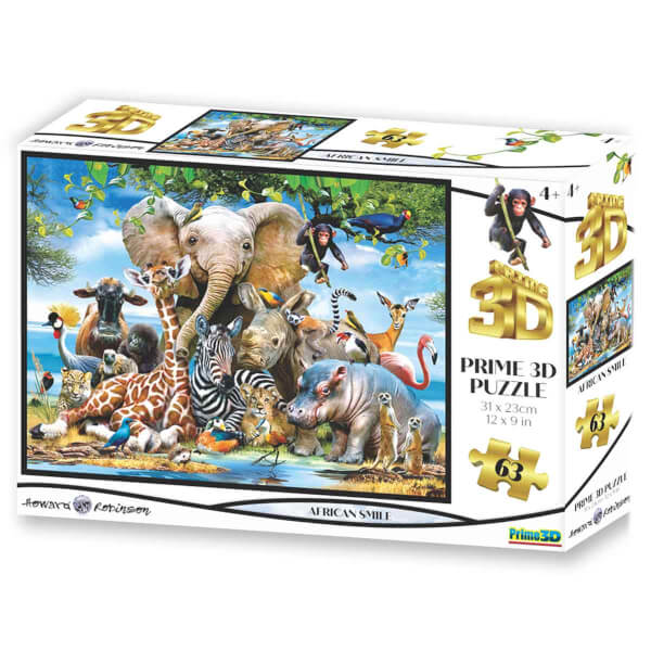 63 Parça 3D Puzzle: Afrika Smile