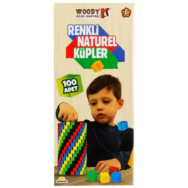 Woody Ahşap Renkli Naturel Küpler 