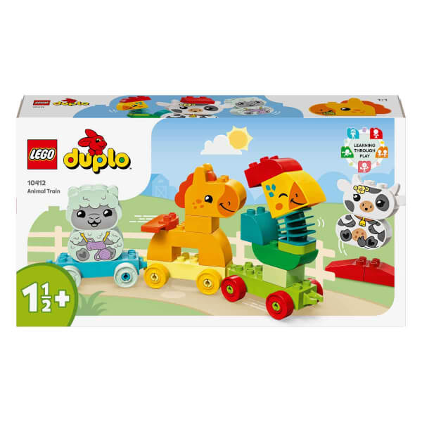 LEGO DUPLO İlk Hayvan Trenim 10412 - 1 Buçuk Yaş ve Üzeri Çocuklar için Tekerlekli Oyuncak Tren İçeren Eğitici Yapım Seti (19 Parça)