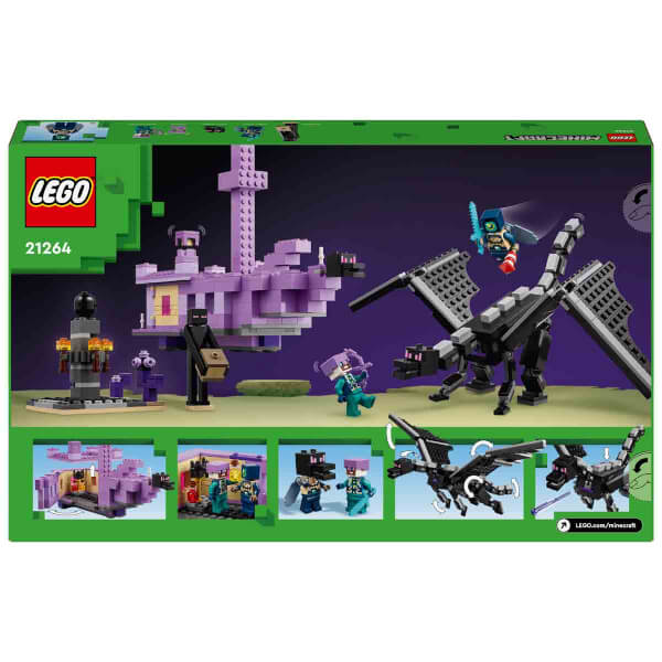 LEGO Minecraft Ender Ejderhası ve End Gemisi 21264 - 8 Yaş ve Üzeri Macera Oyunları Seven Çocuklar İçin Minecraft Video Oyununa Dayalı Yaratıcı Oyuncak Yapım Seti (657 Parça)