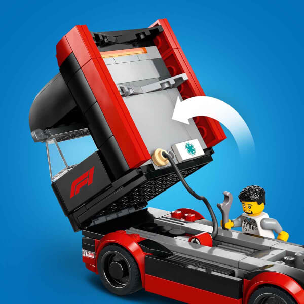 LEGO City RB20 ve AMR24 F1 Arabalı F1 Kamyonu 60445 - 8 Yaş ve Üzeri Çocuklar için Yarış Arabası İçeren Yaratıcı Oyuncak Yapım Seti (1086)