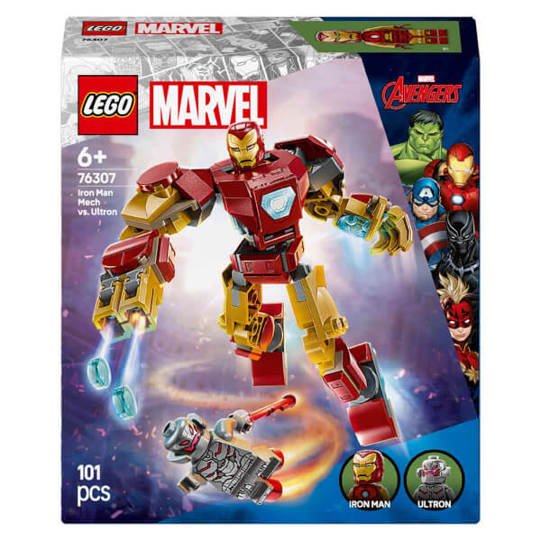 LEGO Marvel Iron Man Robotu, Ultron’a Karşı 76307 - 6 Yaş ve Üzeri Süper Kahraman Sevenler için Yaratıcı Oyuncak Yapım Seti (101 Parça)