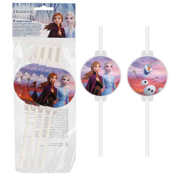 Frozen 2 Desenli Karton Pipet 4’lü