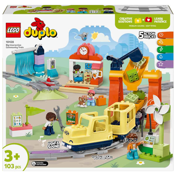 LEGO DUPLO Kasabası Büyük İnteraktif Mahalle Treni 10428 -3 Yaş ve Üzeri Çocuklar İçin Eğitici Oyuncak Yapım Seti (103 Parça)