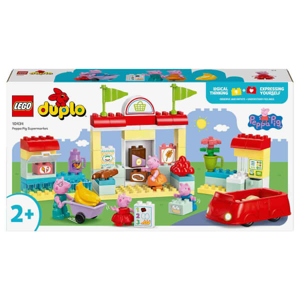 LEGO DUPLO Peppa Pig Süpermarket 10434 - 2 Yaş ve Üzeri Çocuklar için Peppa Pig Minifigürü İçeren Eğitici Oyuncak Yapım Seti (70 Parça)