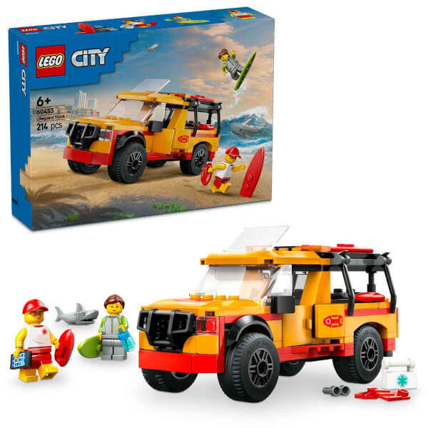 LEGO City Cankurtaran Kamyoneti 60453 - 6 Yaş ve Üzeri Çocuklar için 2 Minifigür ve Köpek Balığı Figürü İçeren Yaratıcı Oyuncak Yapım Seti (214 Parça)