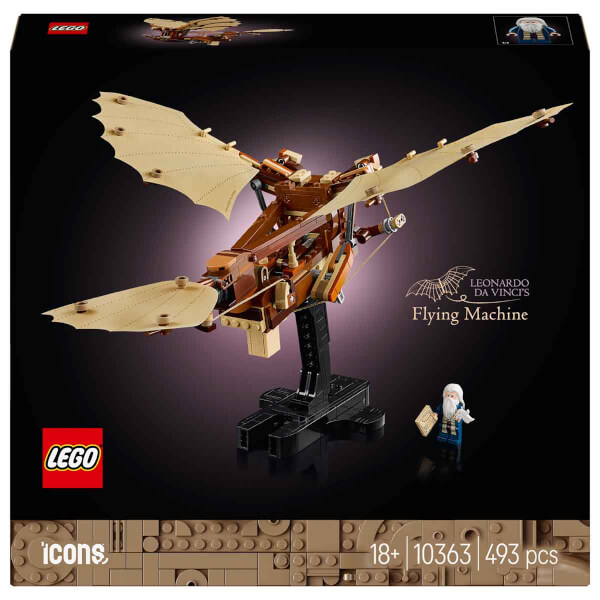 LEGO Icons Leonardo da Vinci’nin Uçan Makinesi 10363 - Tarih Seven Yetişkinler için Dekoratif Model Yapım Seti (493 Parça)