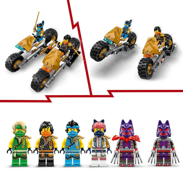 LEGO NINJAGO Ninja Ekibi Kombo Araç 71820 – 9 Yaş ve Üzeri İçin Planör, Yarış Arabası ve 2 Motosiklet İçeren 4’ü 1 Arada Yaratıcı Oyuncak Yapım Seti (576 Parça)