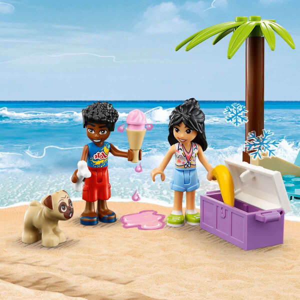 LEGO Friends Plaj Arabası Eğlencesi 41725 - 4 Yaş ve Üzeri Çocuklar için 2 Mini Bebek, bir Köpek Karakteri ve Plaj Arabası İçeren Yaratıcı Oyuncak Yapım Seti (61 Parça)