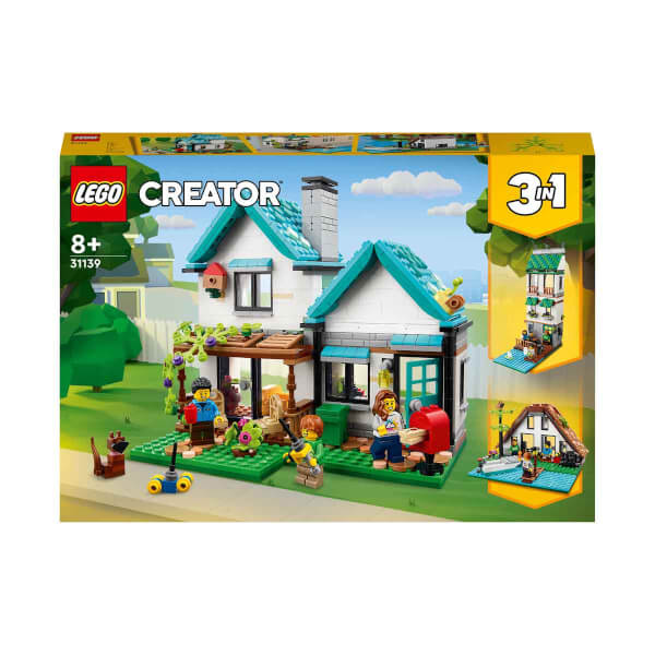 LEGO Creator Şirin Ev 31139 - 8 Yaş ve Üzeri Çocuklar için Aile Evi, Kanal Evi ve Göl Evi İçeren Yaratıcı Oyuncak Yapım Seti (808 Parça)