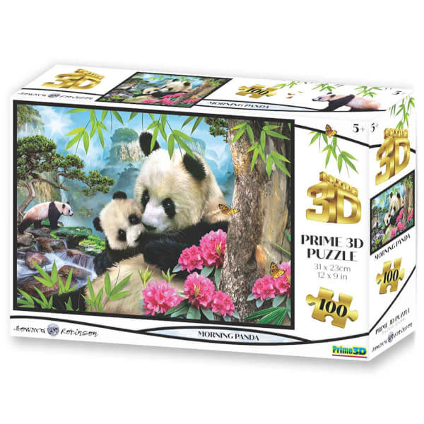 100 Parça 3D Puzzle: Panda Günaydın