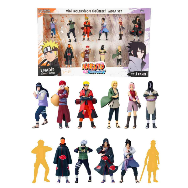 Naruto Shippuden 12'li Figür Seti S1 - Turuncu Saçlı Nagato'Lu Set