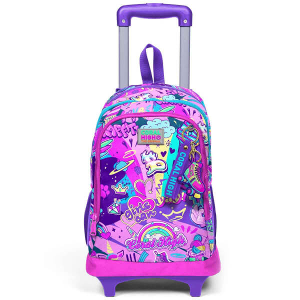 Coral High Graffiti Işıklı Tekerlekli Çekçekli Okul Çantası 23960